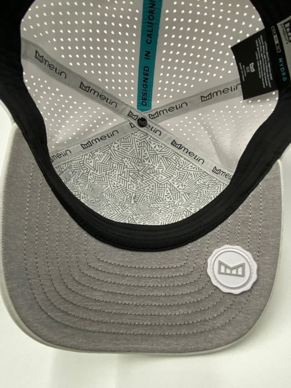Melin Odyssey Hydro White Gray Camo Hat Snapback Cap Classic Sz Adjustable Patch
